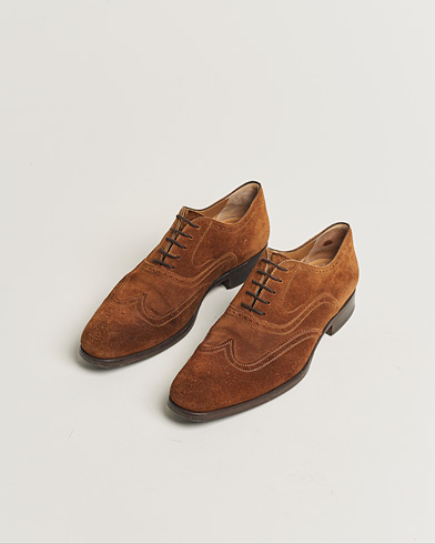 Pre-owned Magnanni Oxford Brogue Brown Suede 42,5 – Ruskea