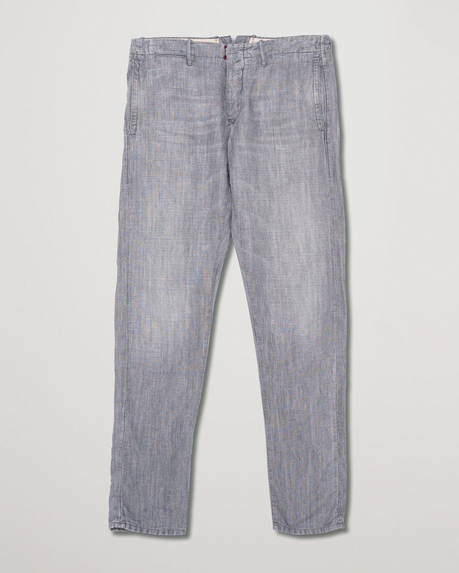 Pre-owned Slim Fit Linen/Cotton Chino Grey W34 – Harmaa