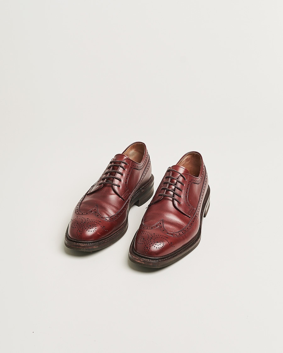 Pre-owned Carmina Longwing Derby Shoes 532 Burgundy Calf UK7,5 - EU41 – Punainen