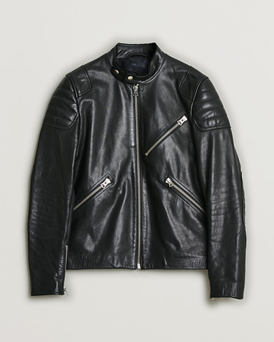Pre-owned Acne Studios Oliver Leather Jacket Black 48 – Musta