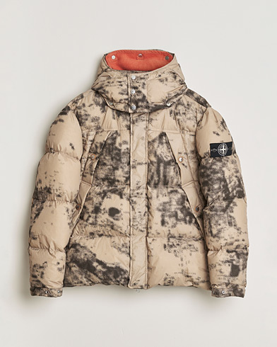 Pre-owned Stone Island Thermo Sensitive Camo Down Jacket Dove Grey L – Beige