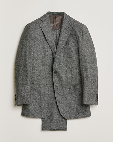Pre-owned Caruso Houndstooth Wool Suit Grey 50 – Harmaa