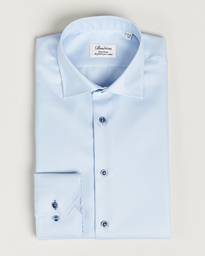  Fitted Body Contrast Shirt Light Blue