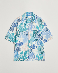  Camp Collar Sea Print Short Sleeve Shirt Rich Blue