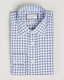  Slim Fit Non Iron Grid Check Shirt Royal Blue