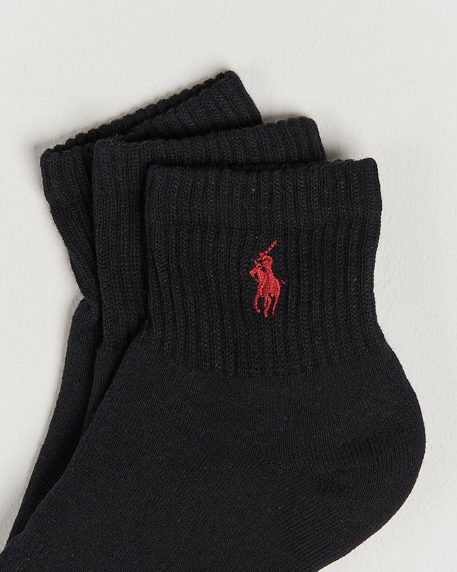 Mies | Preppy Authentic | Polo Ralph Lauren | 3-Pack Sport Quarter Socks Black