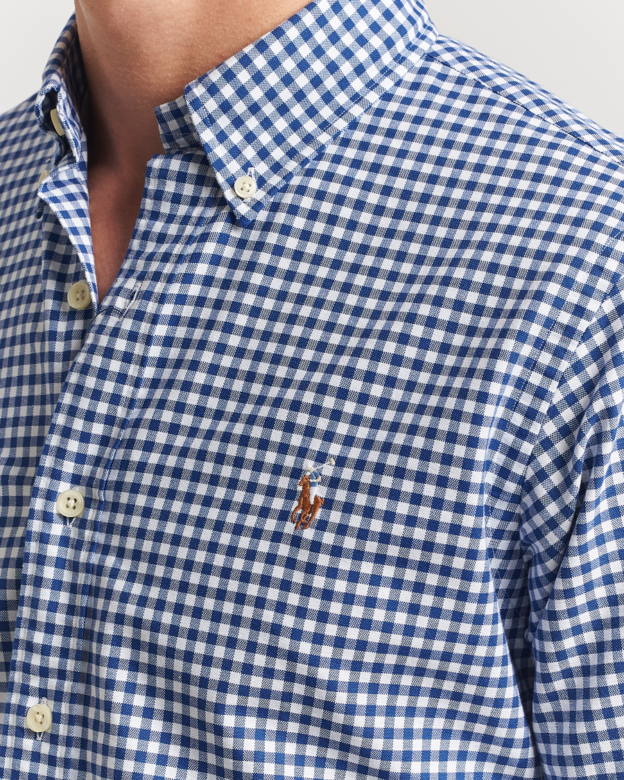Mies | Kauluspaidat | Polo Ralph Lauren | Custom Fit Oxford Gingham Shirt Blue/White