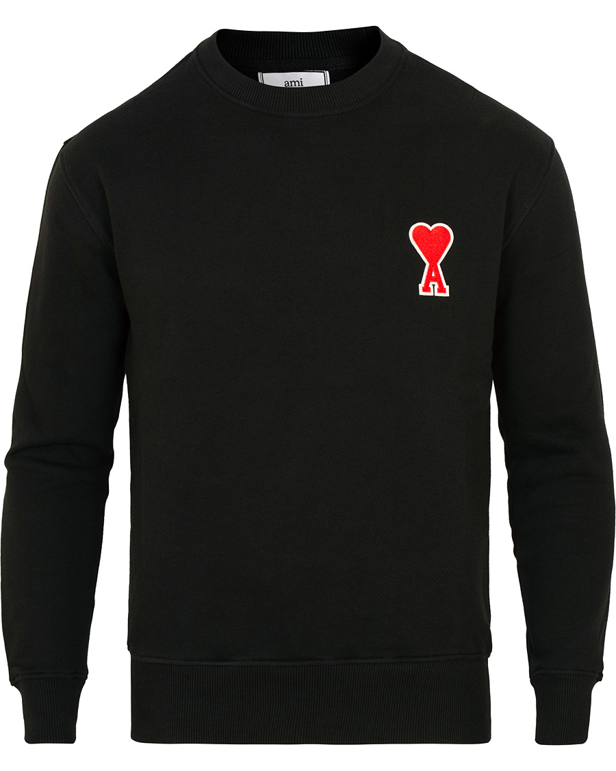 AMI Large Heart Logo Sweatshirt Black osoitteesta CareOfCarl.fi