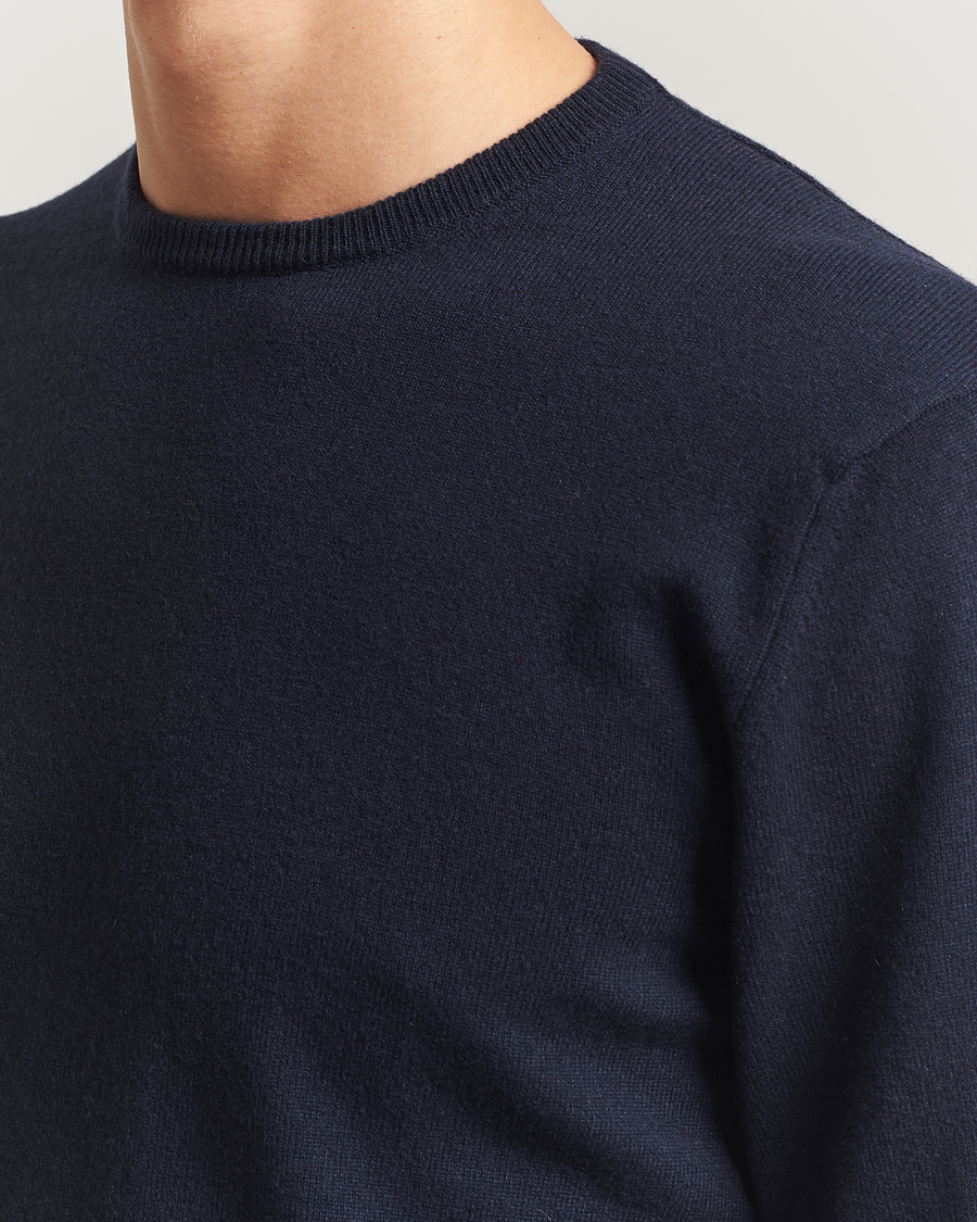 Mies | Puserot | Piacenza Cashmere | Cashmere Crew Neck Sweater Navy