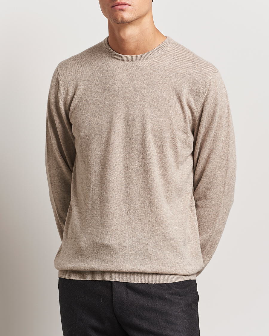 Mies |  | Piacenza Cashmere | Cashmere Crew Neck Sweater Beige