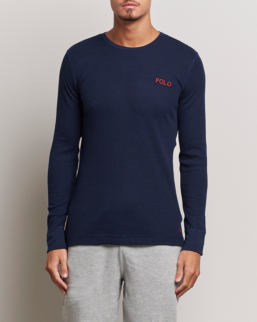 Polo Ralph Lauren Waffle Long Sleeve Crew Neck Cruise Navy Osoitteesta Care