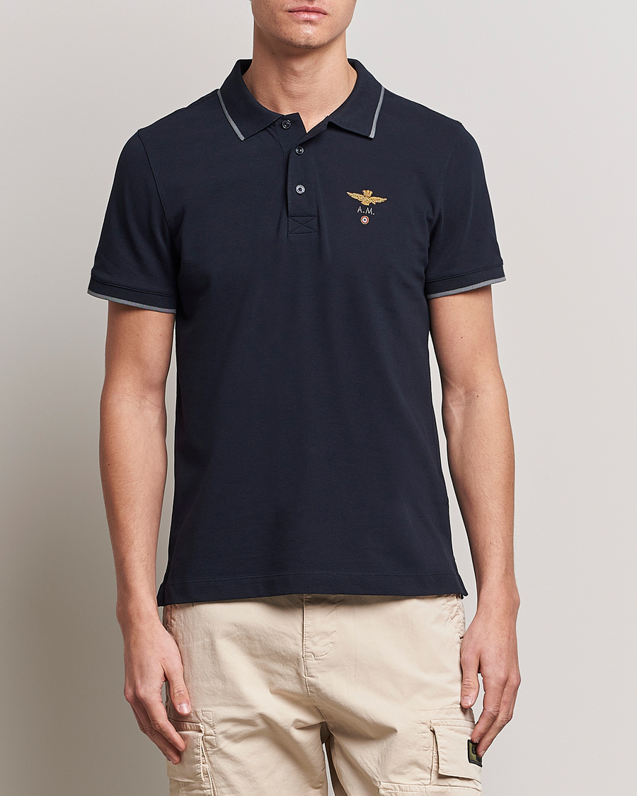 Mies | Alennusmyynti vaatteet | Aeronautica Militare | Garment Dyed Cotton Polo Navy
