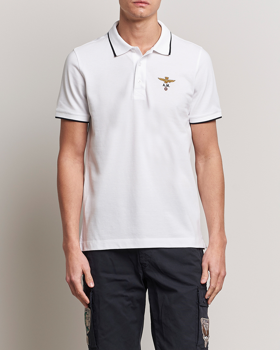 Mies | Alennusmyynti vaatteet | Aeronautica Militare | Garment Dyed Cotton Polo Off White