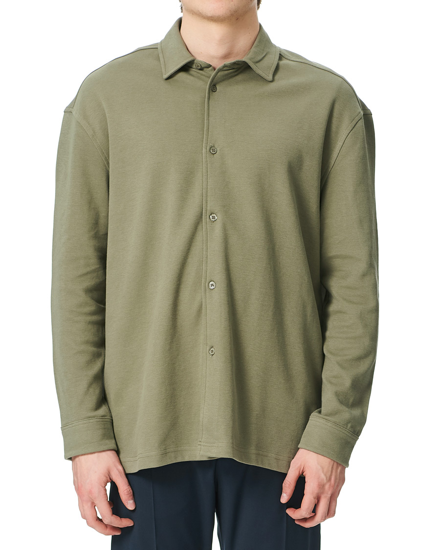 Mies | Puserot | Samsøe Samsøe | Samsøe & Samsøe Abuto Cotton Piquet Shirt Deep Lichen Green