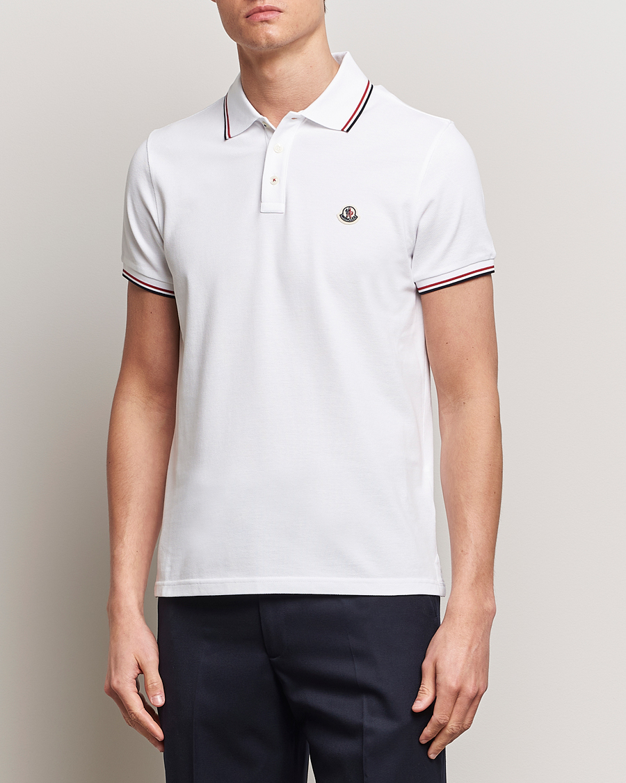 Mies | Luxury Brands | Moncler | Contrast Rib Polo White