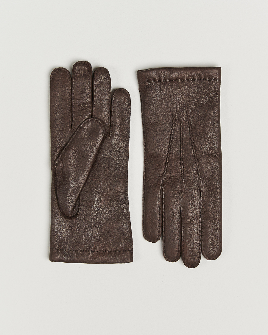 Mies | Hestra Peccary Handsewn Cashmere Glove Espresso | Hestra | Peccary Handsewn Cashmere Glove Espresso