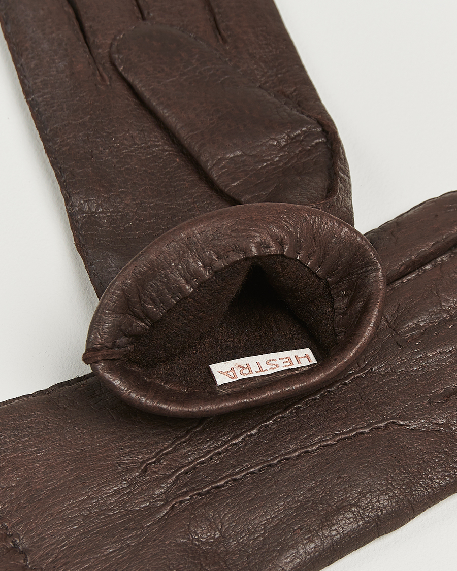 Mies | Hestra Peccary Handsewn Cashmere Glove Espresso | Hestra | Peccary Handsewn Cashmere Glove Espresso