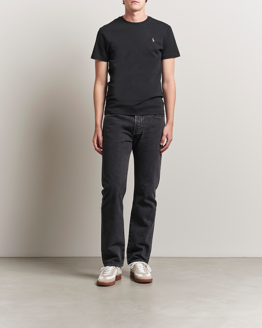 Mies | T-paidat | Polo Ralph Lauren | Luxury Pima Cotton Crew Neck T-Shirt Black