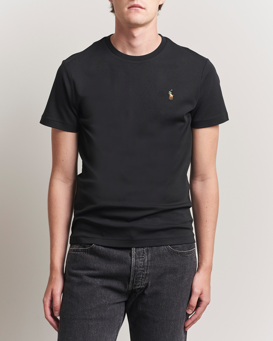 Mies | T-paidat | Polo Ralph Lauren | Luxury Pima Cotton Crew Neck T-Shirt Black