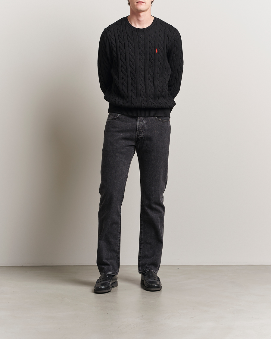 Mies | Puserot | Polo Ralph Lauren | Cotton Cable Pullover Polo Black