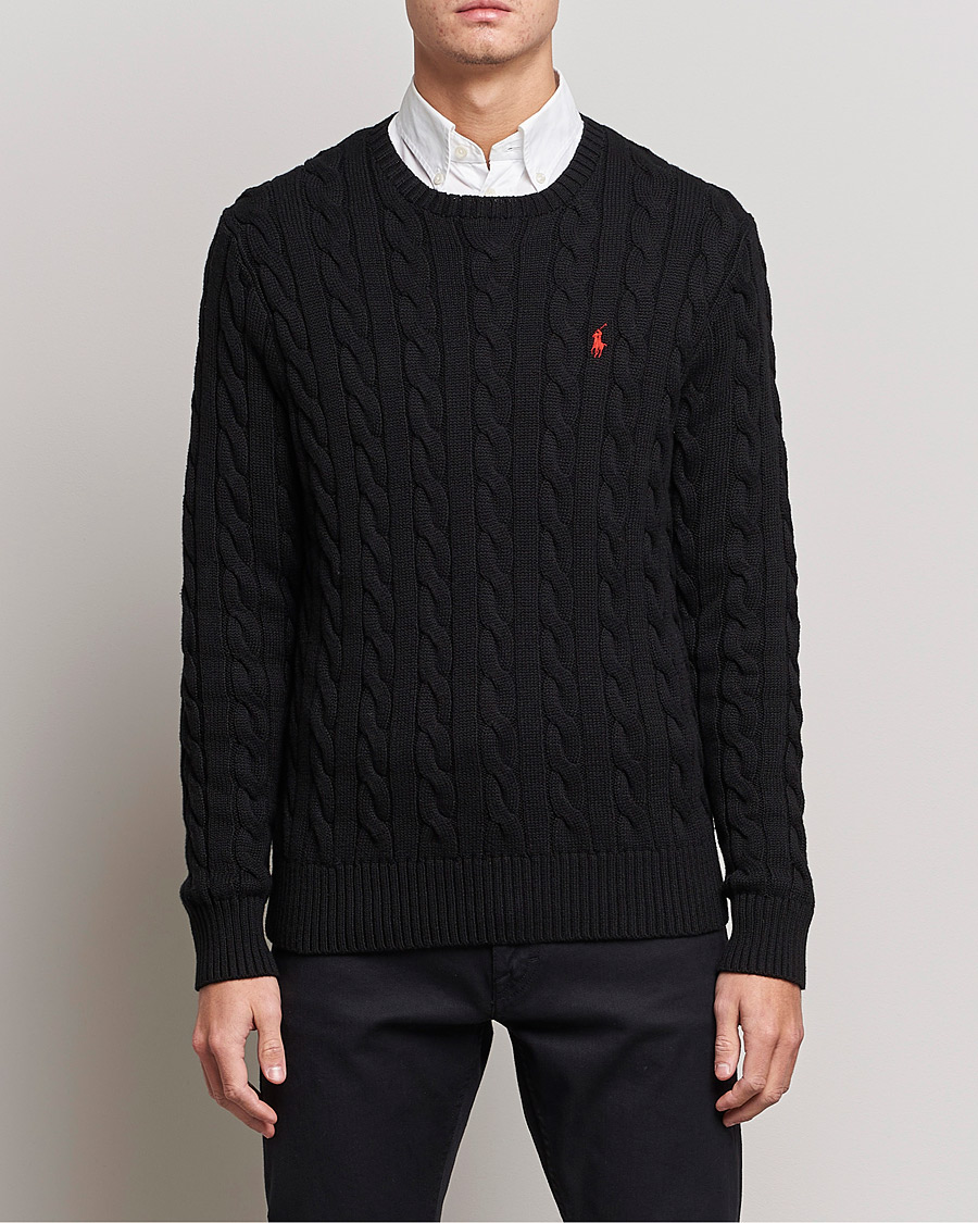 Mies |  | Polo Ralph Lauren | Cotton Cable Pullover Polo Black