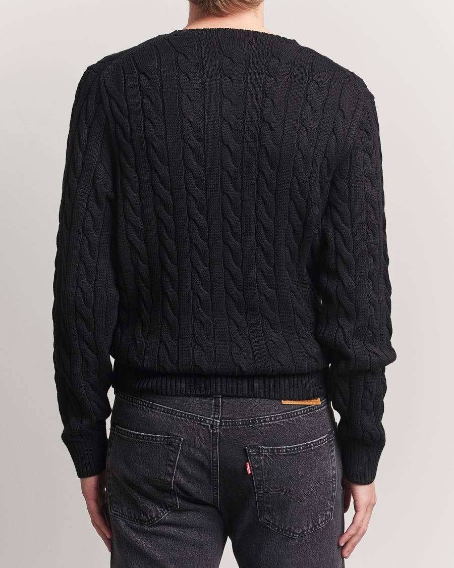 Mies | Puserot | Polo Ralph Lauren | Cotton Cable Pullover Polo Black