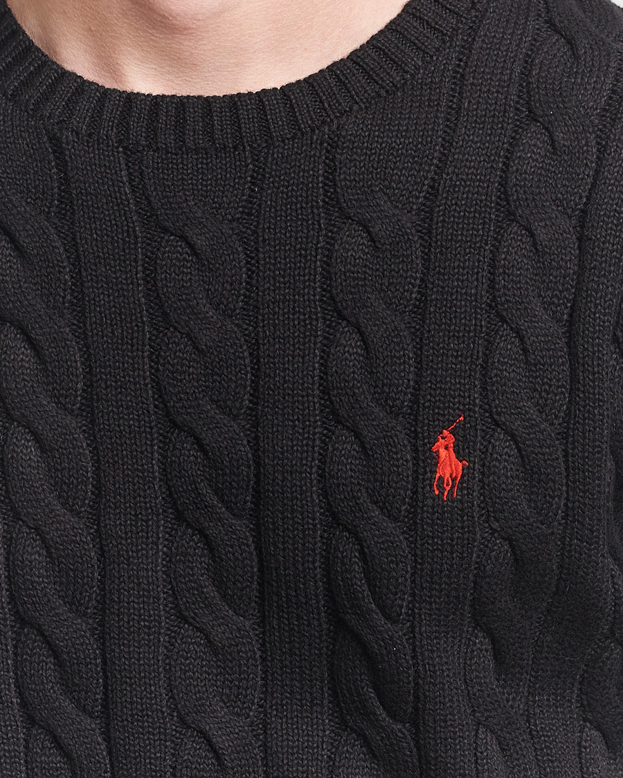 Mies | Puserot | Polo Ralph Lauren | Cotton Cable Pullover Polo Black