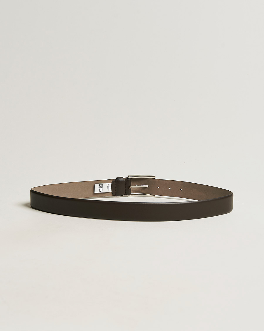 Mies | BOSS BLACK | BOSS BLACK | Barnabie Leather Belt 3,5 cm Dark Brown
