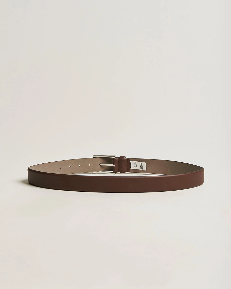 Mies | BOSS BLACK | BOSS BLACK | Barnabie Leather Belt 3,5 cm Medium Brown