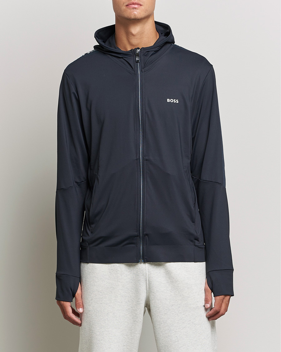 Mies | Puserot | BOSS GREEN | Sicon Gym Full Zip Hoodie Dark Blue