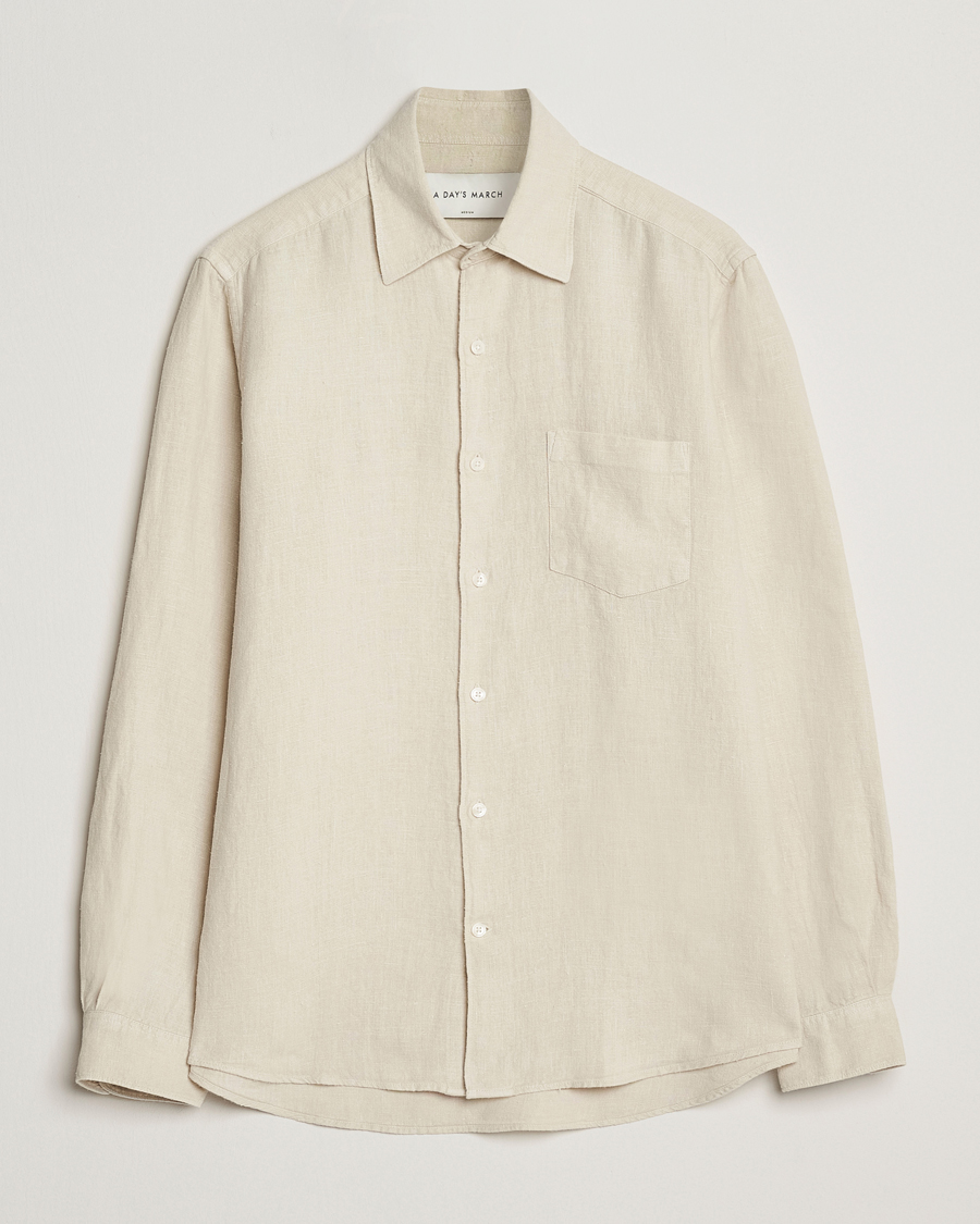 Mies | Kauluspaidat | A Day's March | Abu Linen Shirt Sand