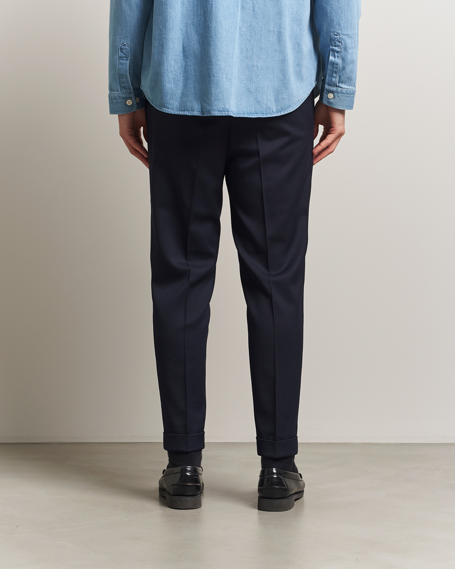 Mies | Housut | Filippa K | Terry Gabardine Cropped Turn Up Trousers Navy