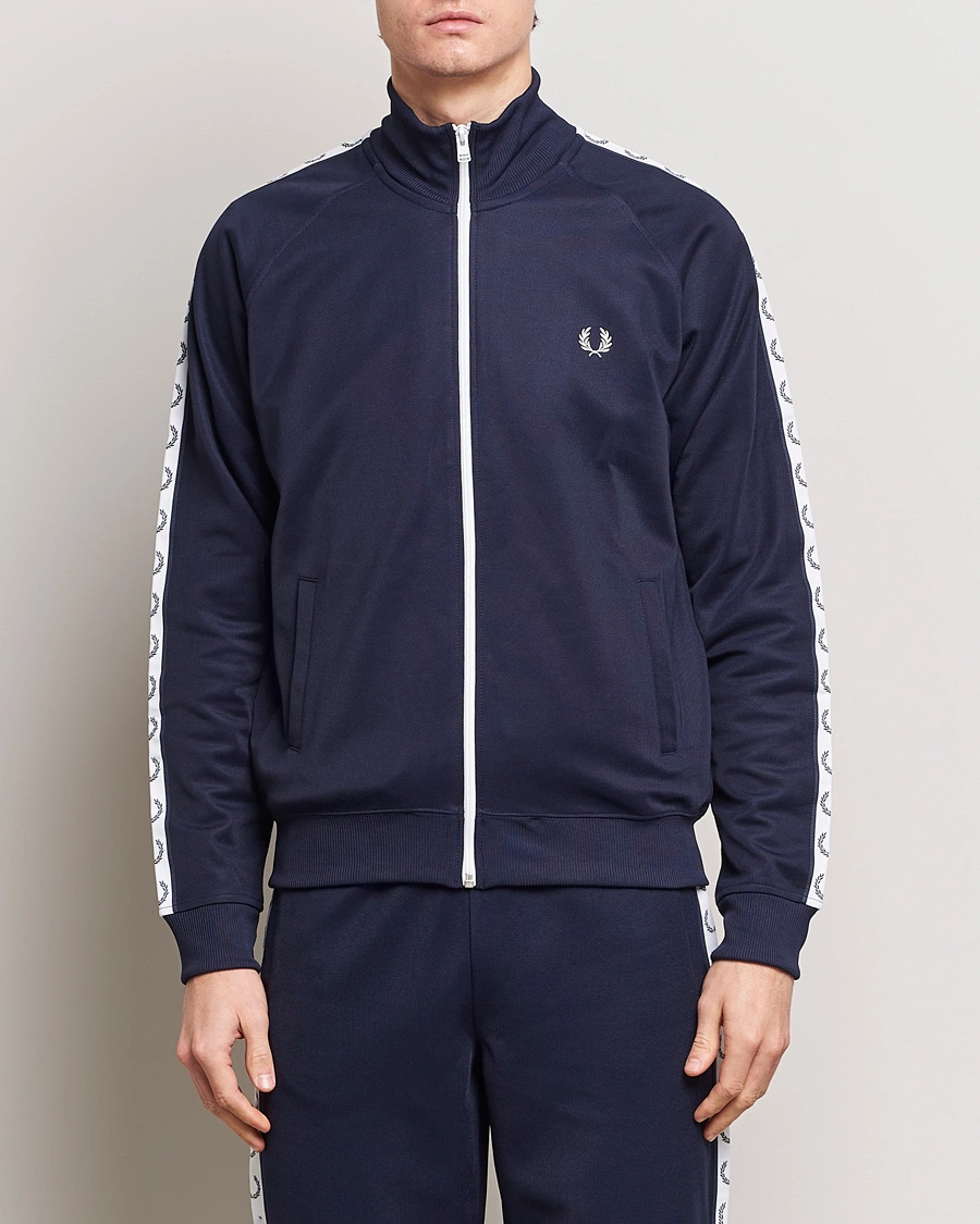 Mies | Full-zip | Fred Perry | Taped Track Jacket Carbon blue