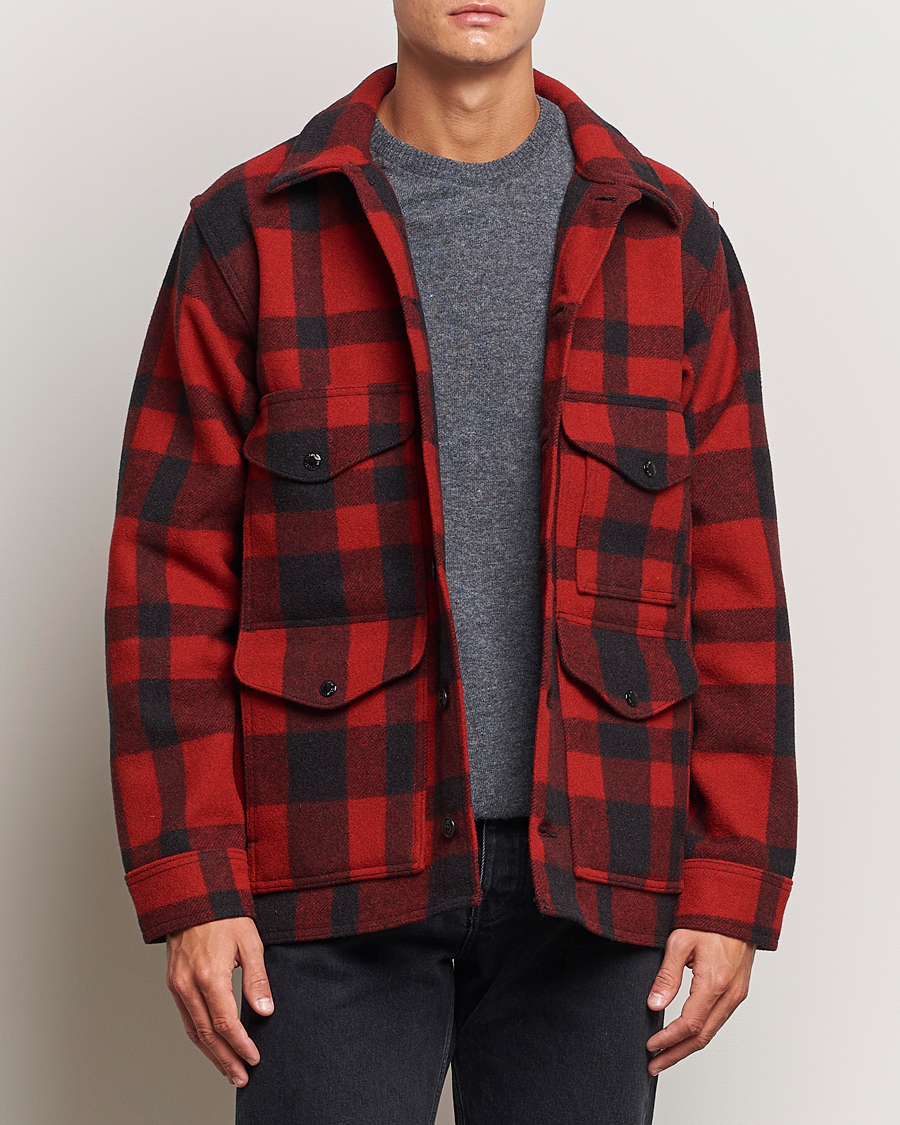 Mies | Filson | Filson | Mackinaw Wool Cruiser Red/Black Plaid