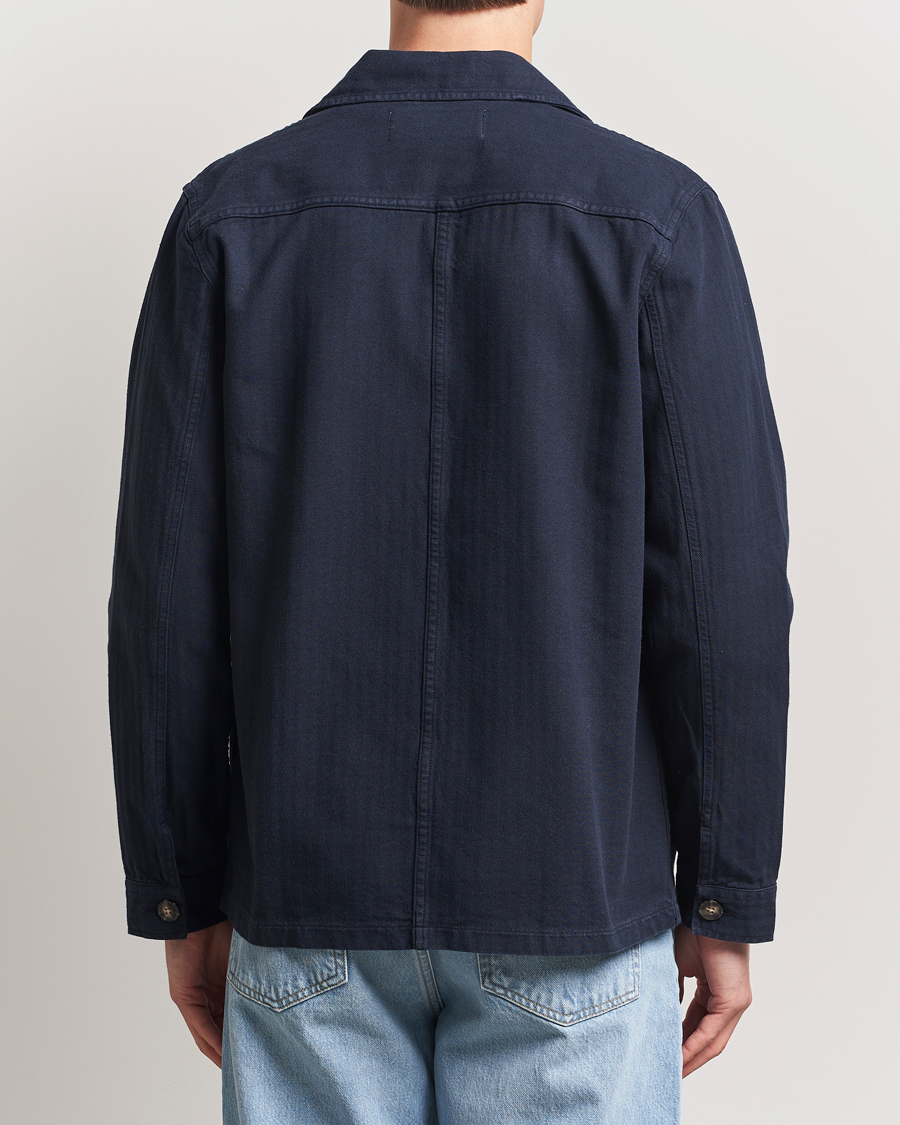 Mies | Takit | A Day's March | Herringbone Overshirt Navy