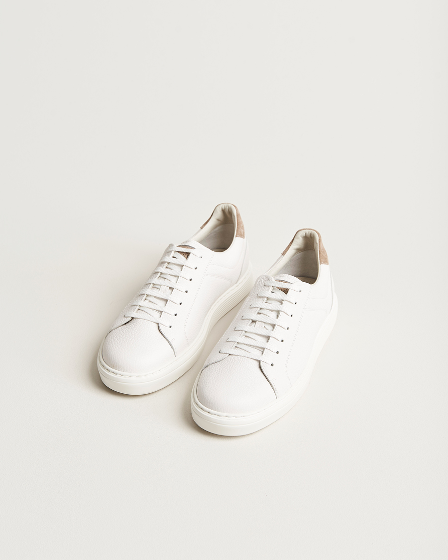 Mies |  | Brunello Cucinelli | Classic Sneakers White Grain Calf