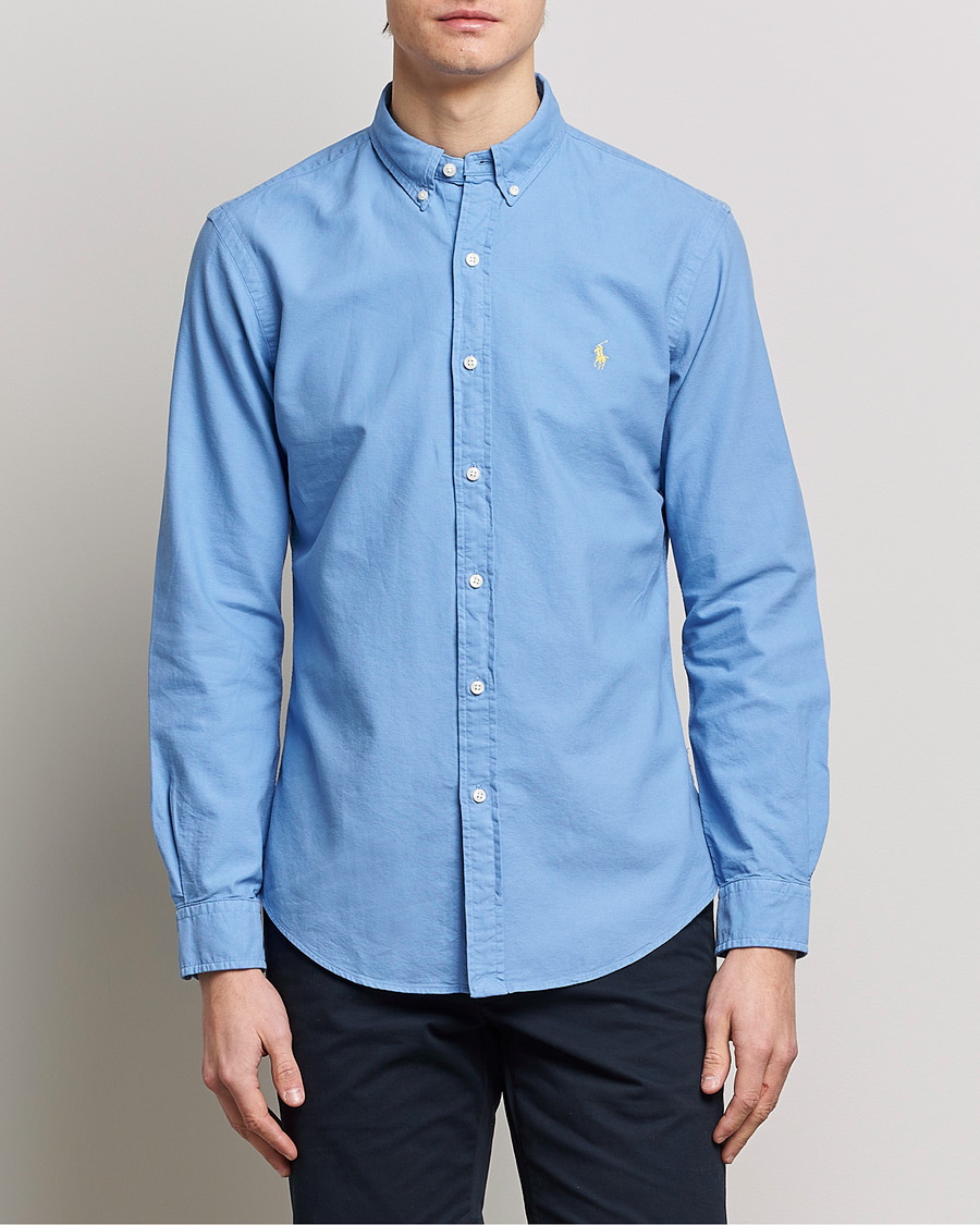 Mies |  | Polo Ralph Lauren | Slim Fit Garment Dyed Oxford Shirt Blue