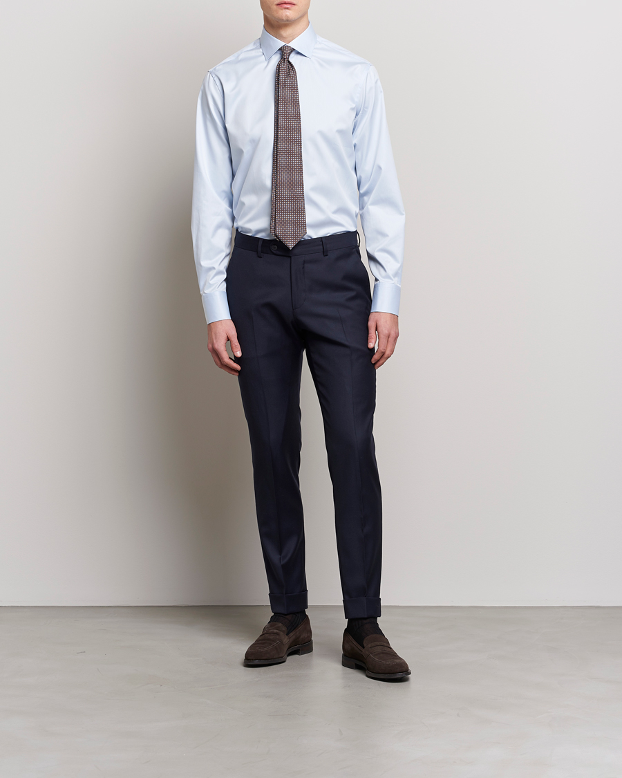 Mies | Vaatteet | Stenströms | Fitted Body Contrast Twill Shirt Light Blue