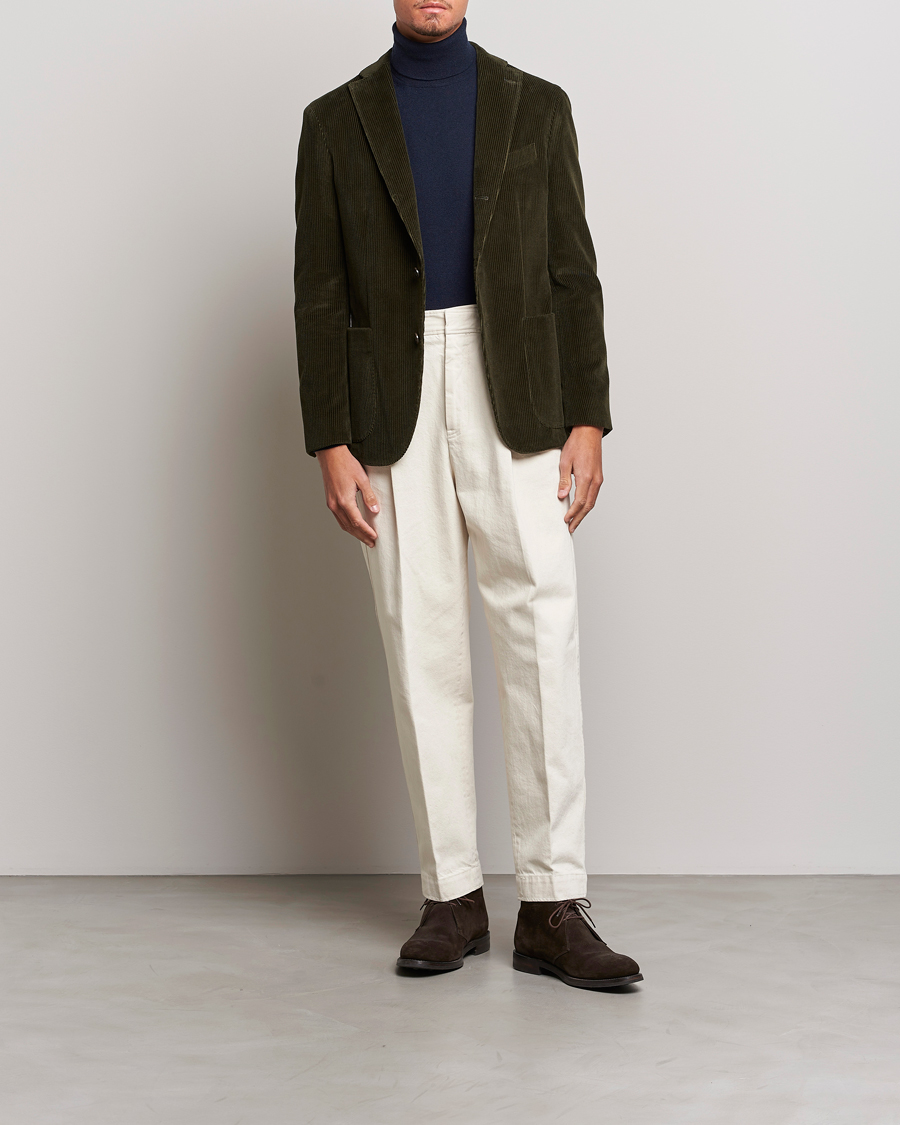 Mies | Pikkutakit | Boglioli | K Jacket Corduroy Blazer Dark Green
