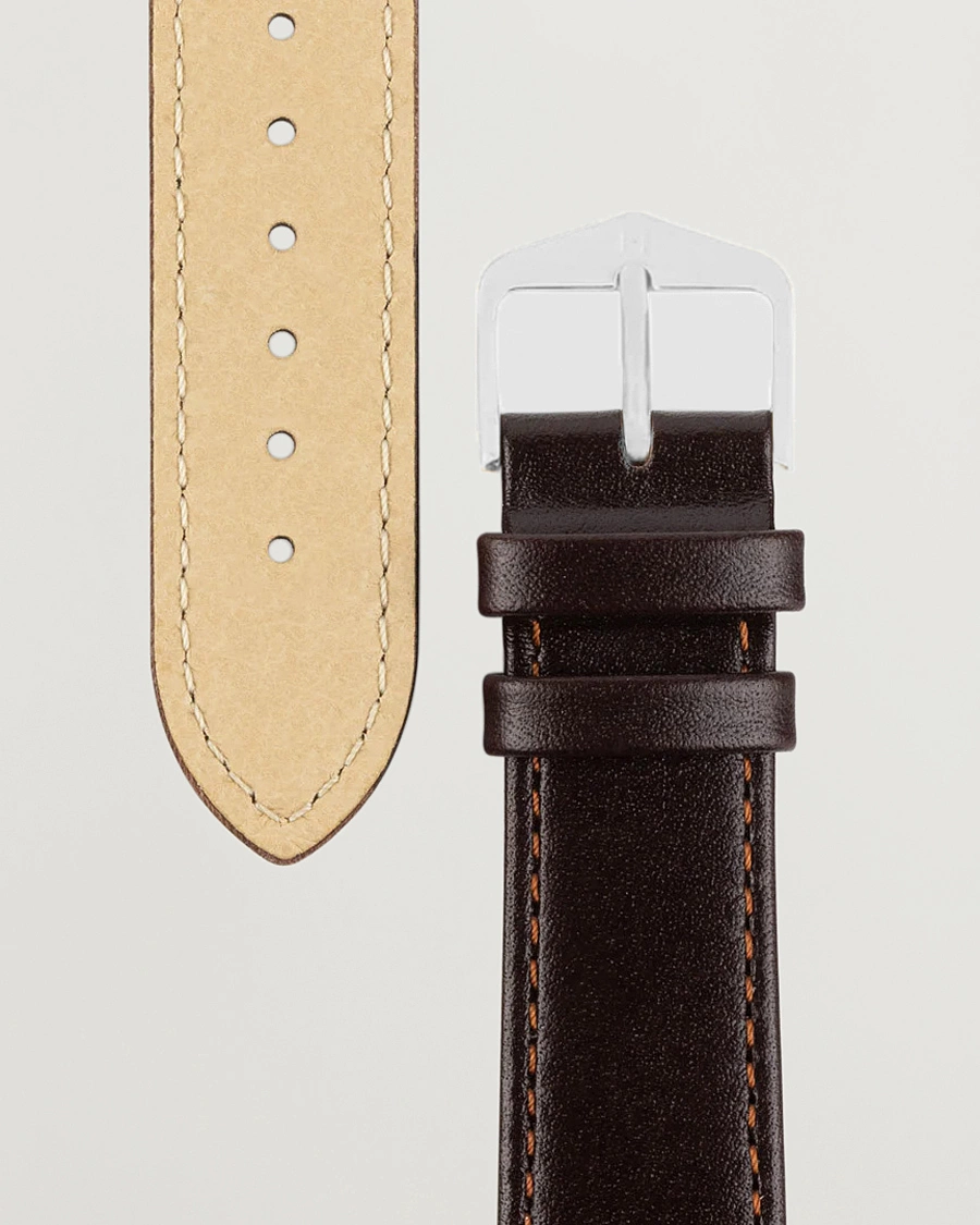 Mies | Kellonrannekkeet | HIRSCH | Osiris Calf Leather Watch Strap Brown