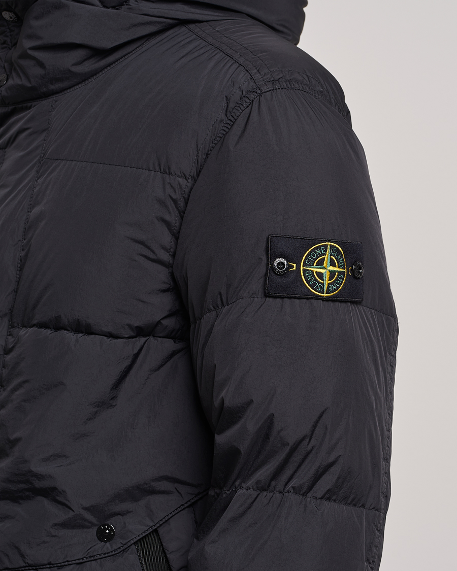 Mies | Takit | Stone Island | Garment Dyed Recycled Nylon Long Down Jacket Black