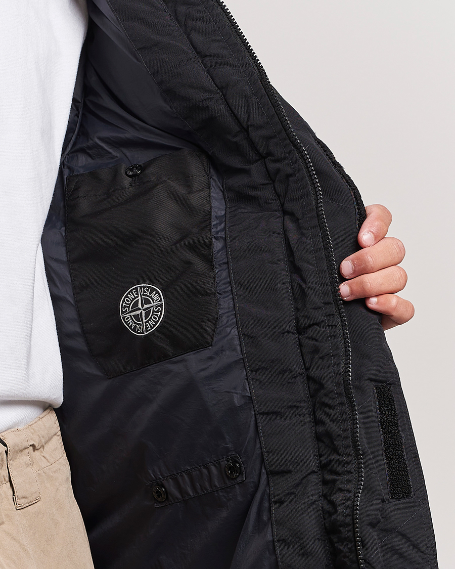 Mies | Takit | Stone Island | Garment Dyed Recycled Nylon Long Down Jacket Black