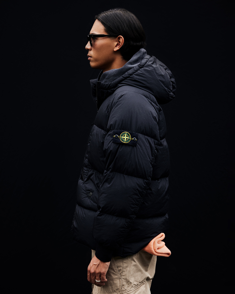 Mies | Takit | Stone Island | Garment Dyed Recycled Nylon Long Down Jacket Black