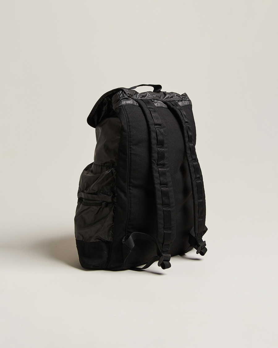 Mies | Stone Island Garment Dyed Mussola Gommata Canvas Backpack Black | Stone Island | Garment Dyed Mussola Gommata Canvas Backpack Black