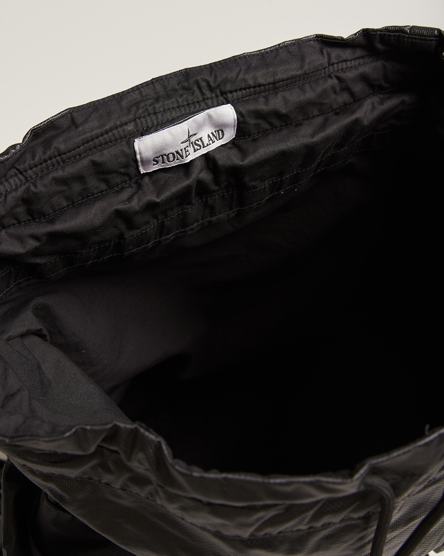 Mies | Stone Island Garment Dyed Mussola Gommata Canvas Backpack Black | Stone Island | Garment Dyed Mussola Gommata Canvas Backpack Black