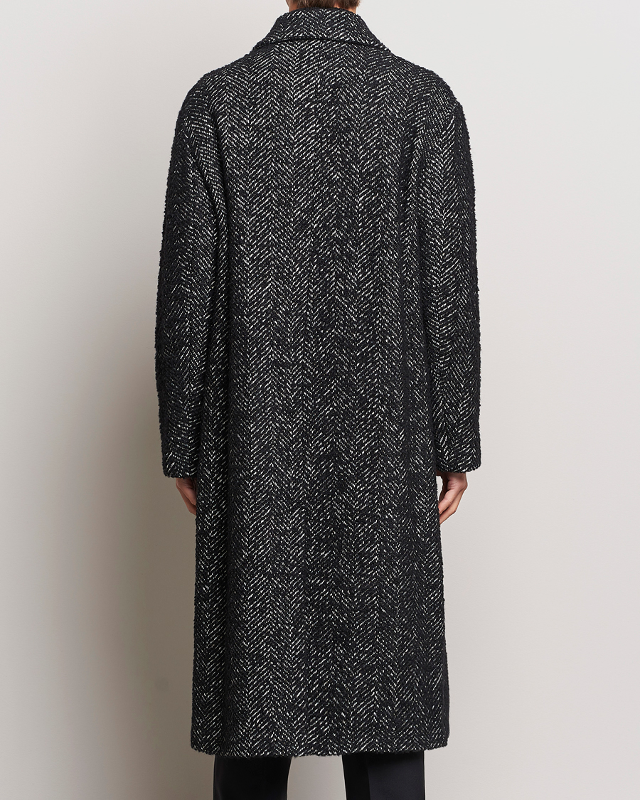 Mies | Takit | J.Lindeberg | Willy Herringbone Oversize Coat Black Melange