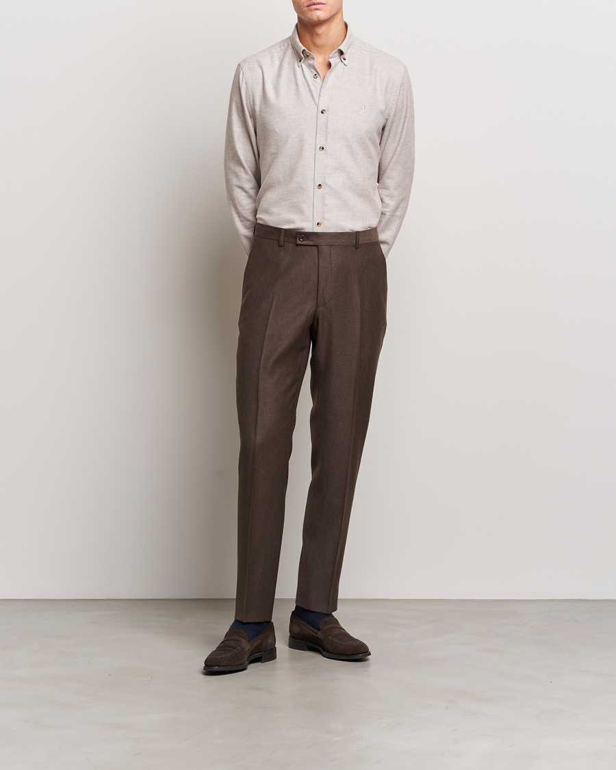 Mies | Kauluspaidat | Morris | Flanell Check Shirt Khaki