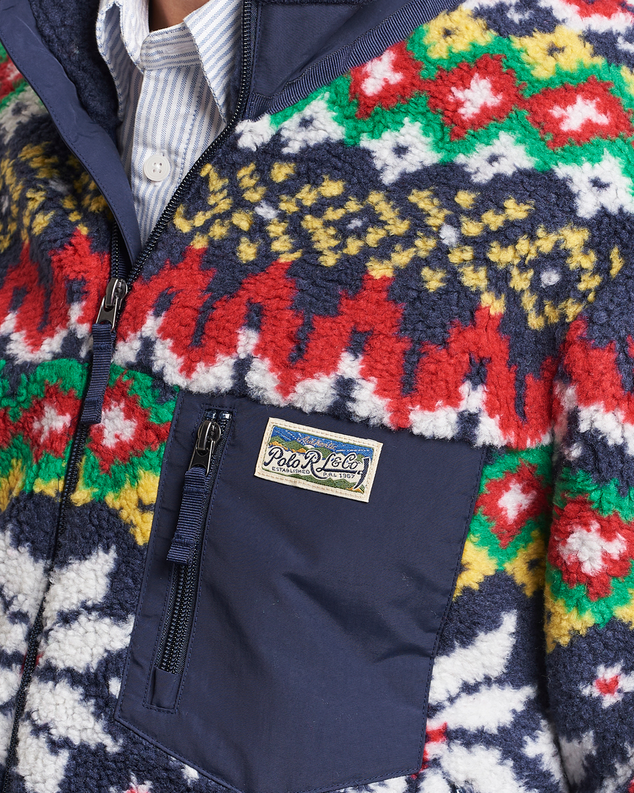 Mies | Puserot | Polo Ralph Lauren | Bonded Hi-Pile Snowflake Fairisle Full Zip Navy