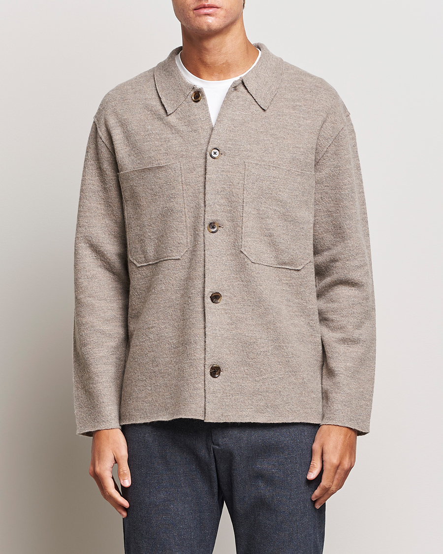 Mies |  | NN07 | Jonas Boiled Wool Cardigan Khaki