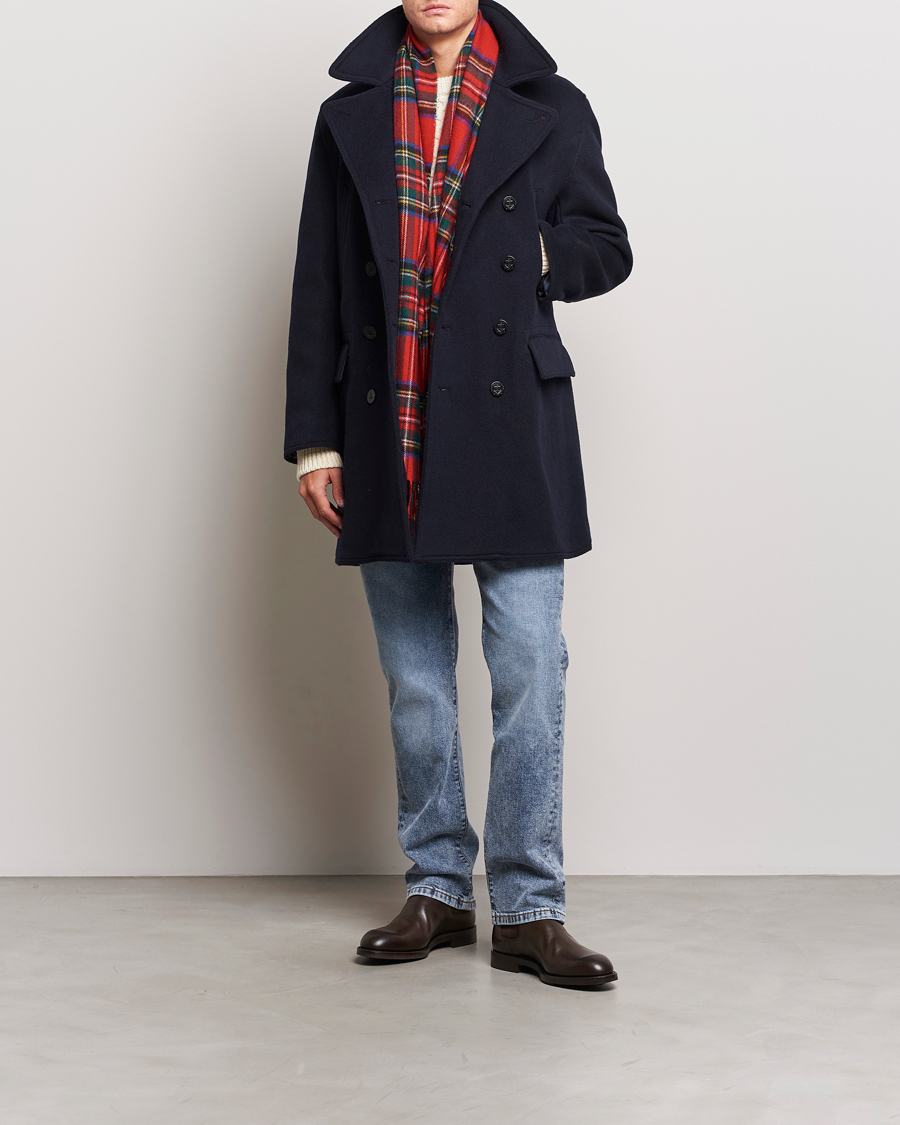 Mies | Takit | Gloverall | Churchill Long Reefer Peacoat Navy Royal